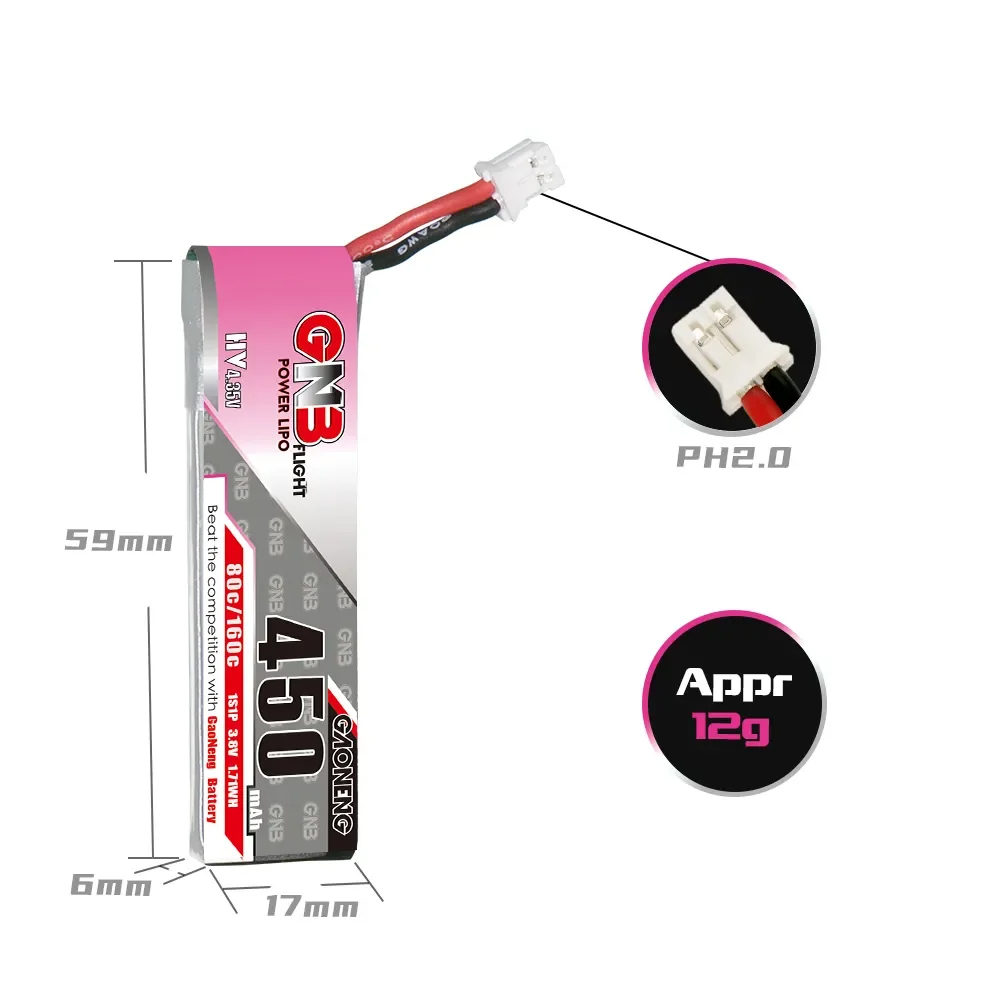 2 ชิ้นใหม่ GNB 2S 7.6V 450mAh  - Drone Racing Charger บทวิจารณ์และราคา